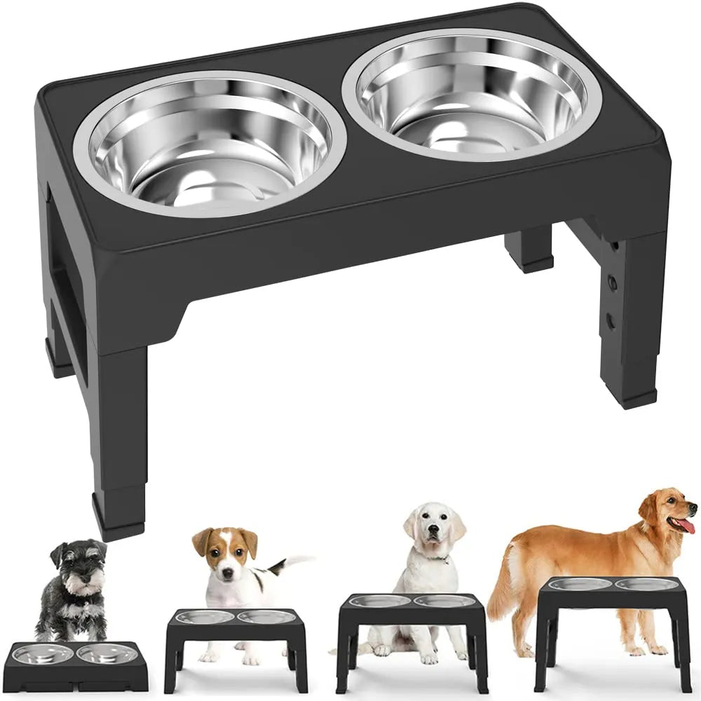 Elevated Dog Feeder with Adjustable Stand